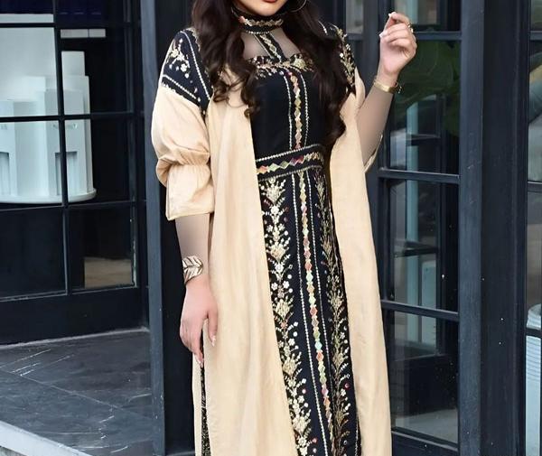 عکس پیراهن گلابتونی بلند