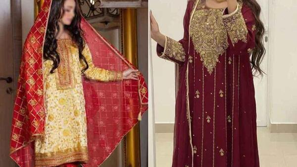 عکس پیراهن گلابتونی بلند
