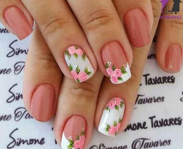 عکس طرح ناخن گل
