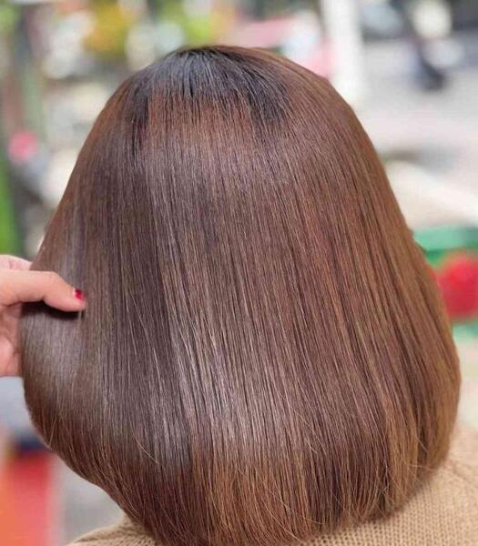 عکس رنگ مو دودی نسکافه ای