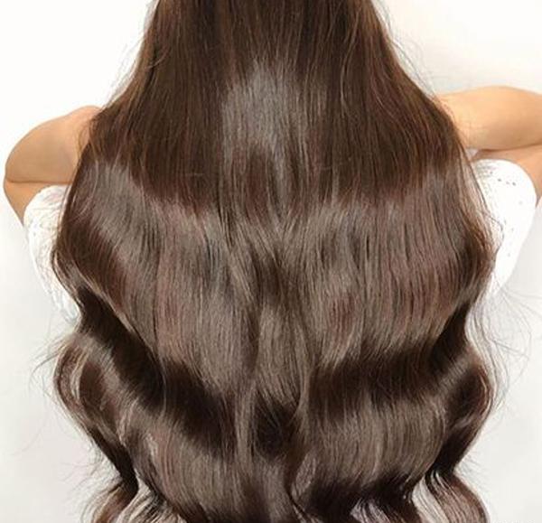 عکس رنگ مو دودی نسکافه ای