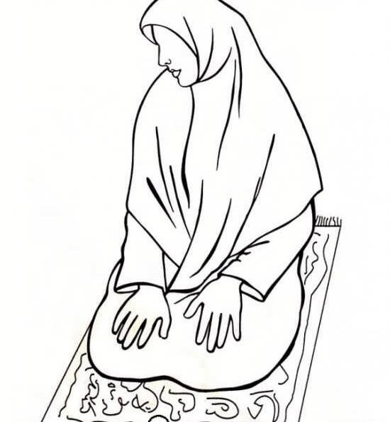 عکس نقاشی دختر نماز خوان