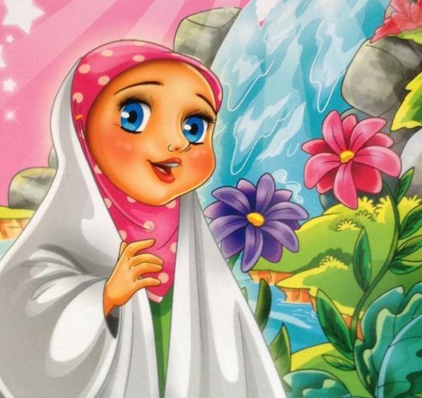 عکس نقاشی دختر نماز خوان