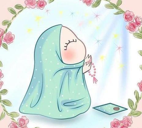 عکس نقاشی دختر نماز خوان