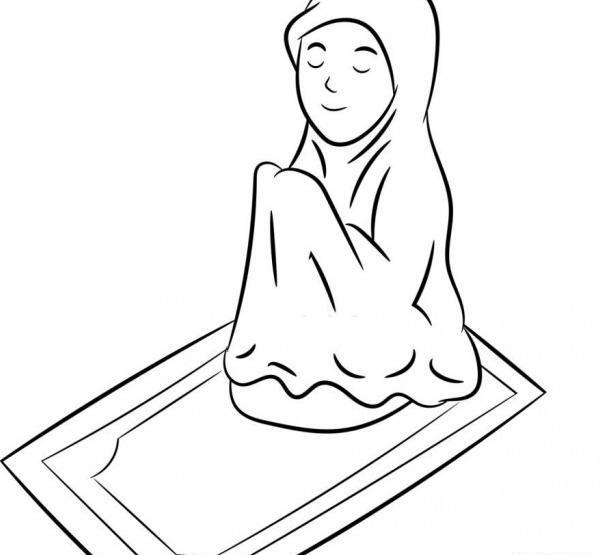 عکس نقاشی دختر نماز خوان