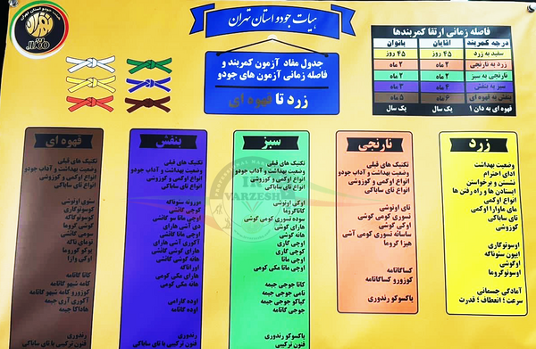 عکس کمربند های جودو به ترتیب