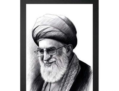 عکس سردار سلیمانی سیاه قلم
