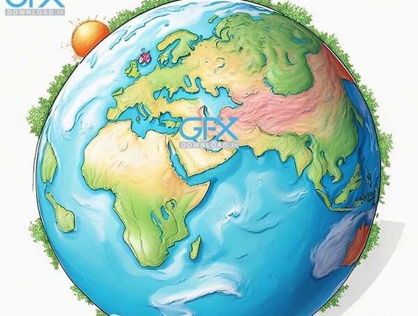 عکس کره زمین با اسم کشورها