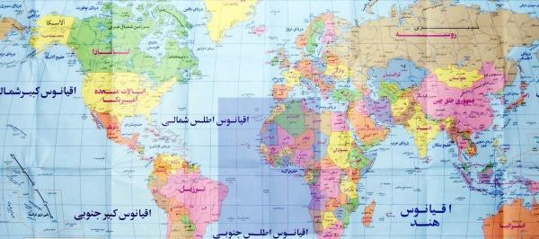 عکس کره زمین با اسم کشورها