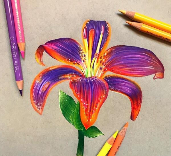 عکس ایده طرح نقاشی با مداد رنگی