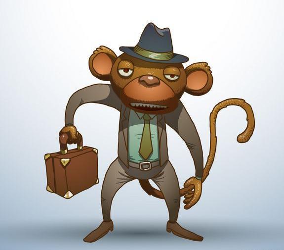 عکس میمون با کت شلوار