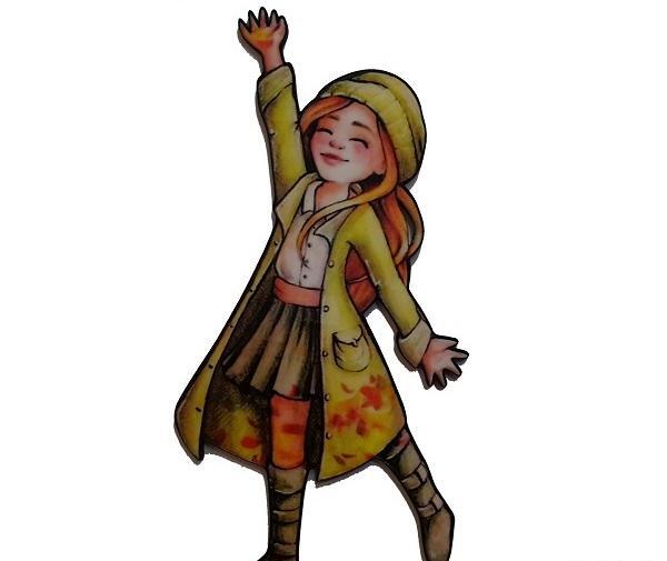 عکس دختر پاییزی برای روی کیک