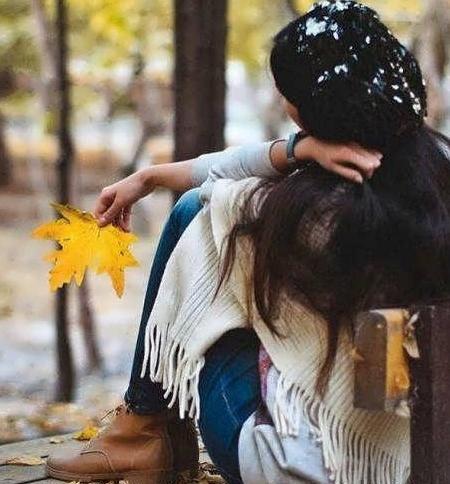 عکس دختر پاییزی غمگین