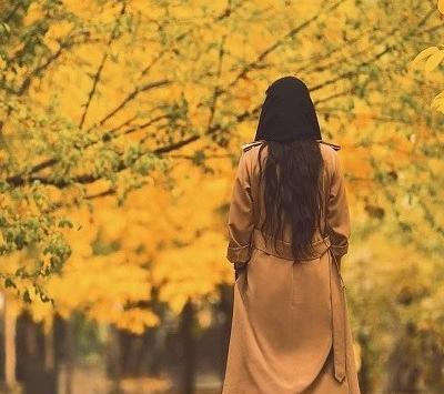 عکس دختر پاییزی غمگین