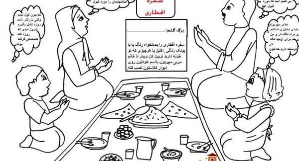 عکس نقاشی سفره ی افطار