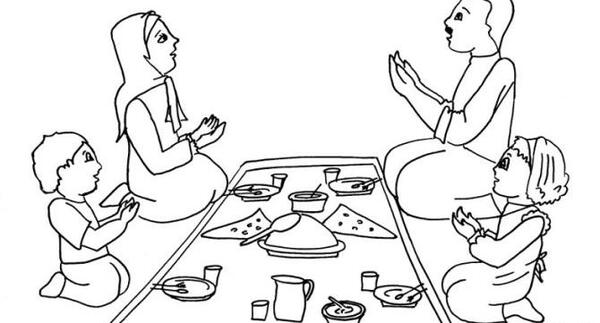 عکس نقاشی سفره ی افطار