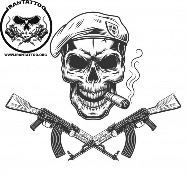 عکس طرح تاتو مردانه تفنگ