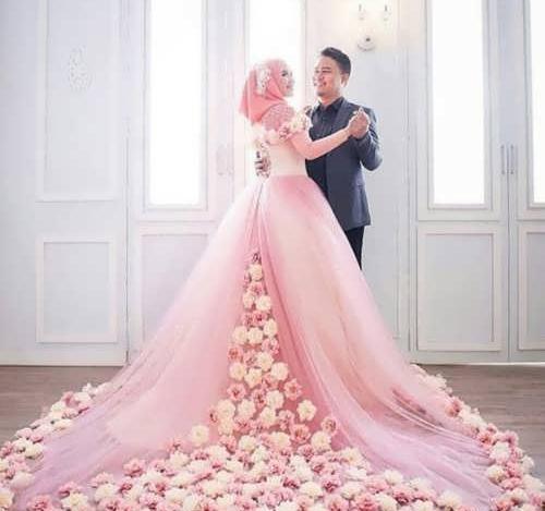 عکس لباس عروس دخترانه صورتی