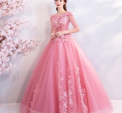 عکس لباس عروس دخترانه صورتی