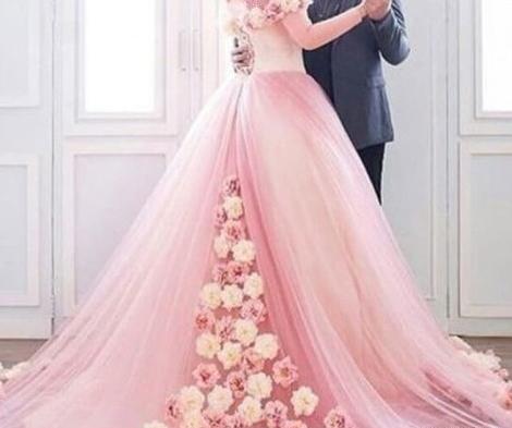 عکس لباس عروس دخترانه صورتی