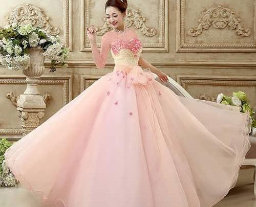 عکس لباس عروس دخترانه صورتی