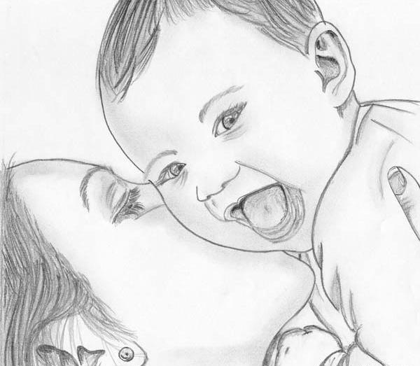 عکس نقاشی دختر با مداد طراحی