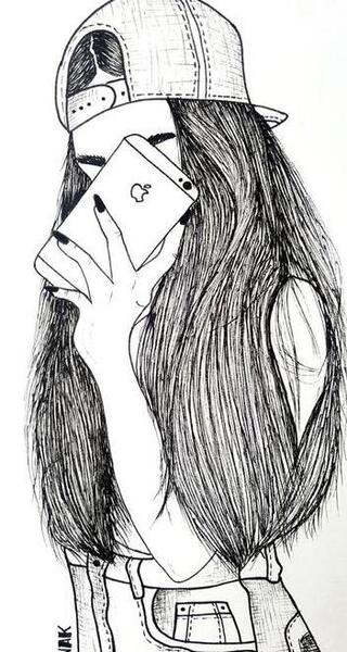 عکس نقاشی دختر با مداد طراحی