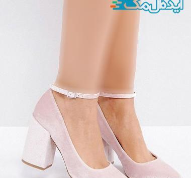 عکس کفش دخترانه مجلسی شیک پاشنه کوتاه