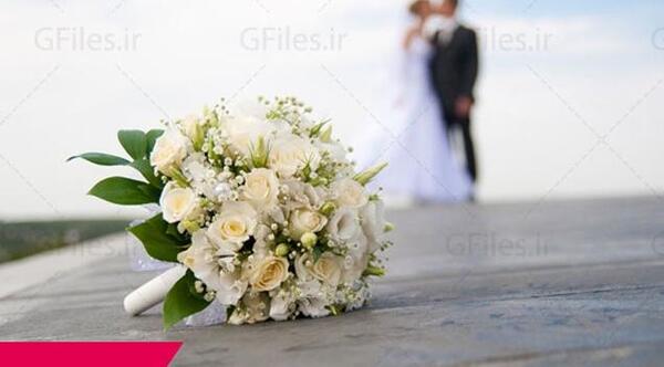 عکس عروس و داماد دسته گل
