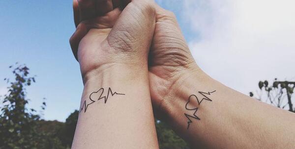 عکس تاتو روی دست ست عاشقانه
