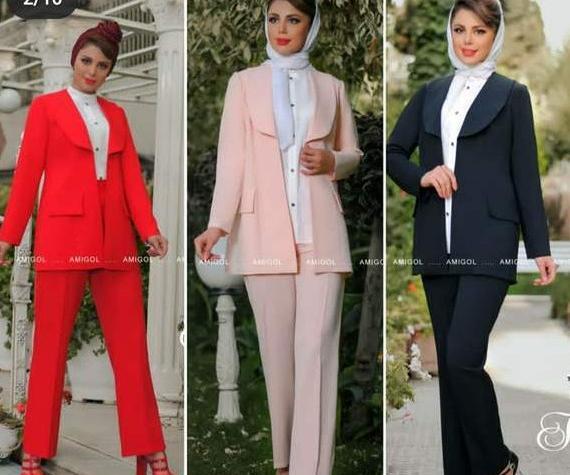 عکس کت شلوار گلبهی
