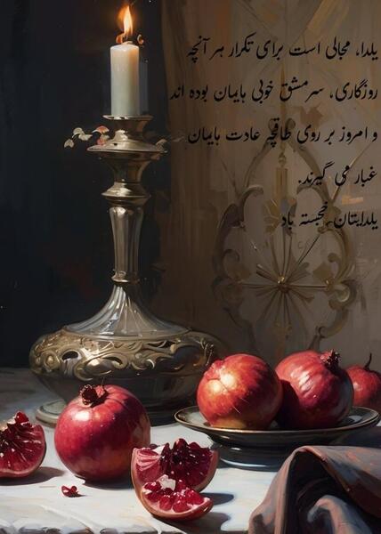 عکس نوشته شب یلدا و امام زمان