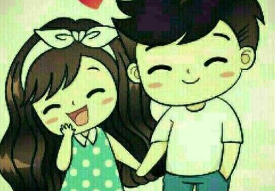عکس نوشته عاشقانه کارتونی دونفره