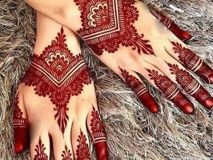 عکس رنگ حنا روی ناخن