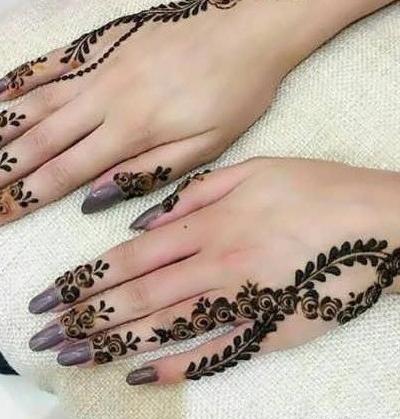 عکس رنگ حنا روی ناخن