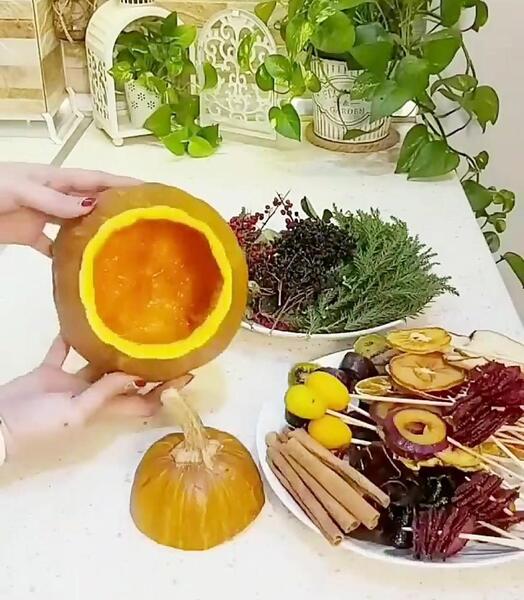 عکس ایده تزیین کدو شب یلدا