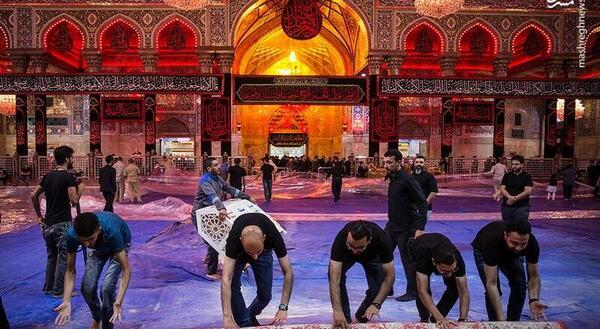 عکس حرم امام حسین قرمز