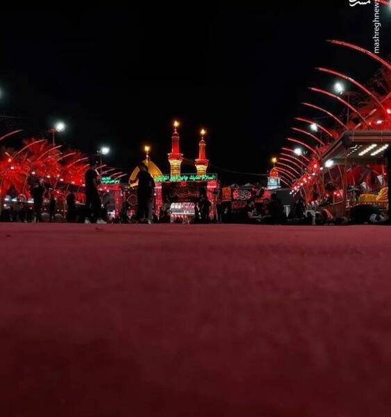 عکس حرم امام حسین قرمز