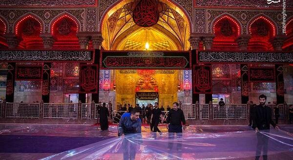 عکس حرم امام حسین قرمز