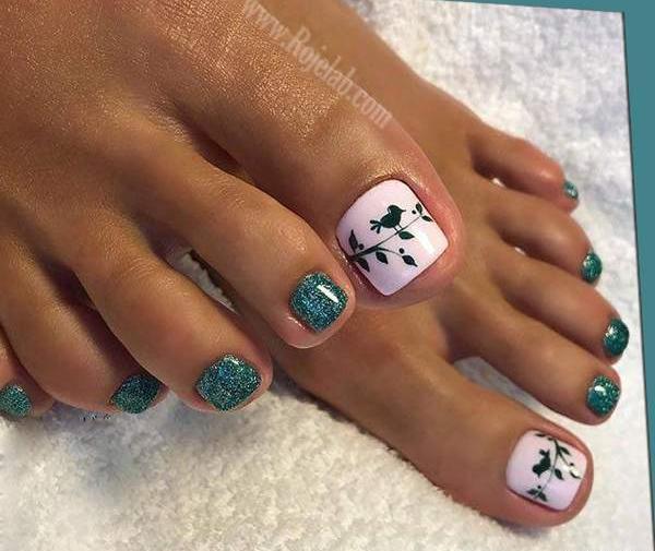 عکس طراحی ناخن پا