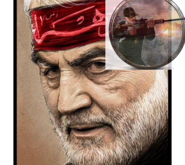 عکس حاج قاسم موقع نماز