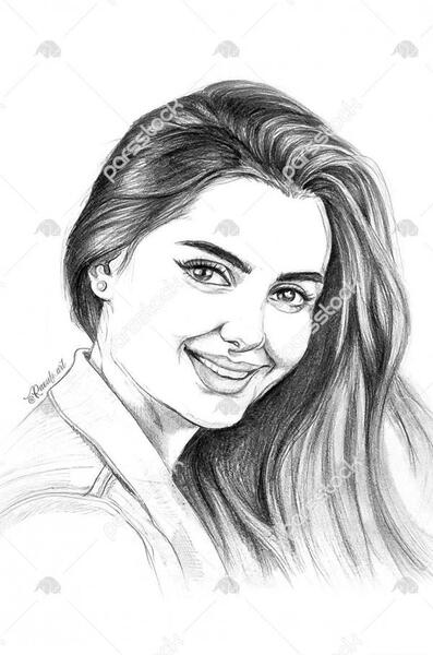 عکس دختر نقاشی با مداد