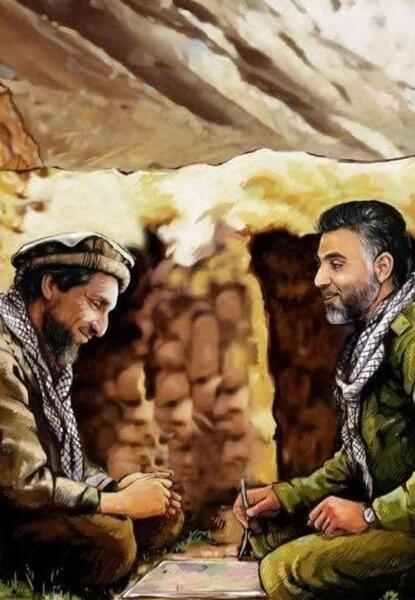 عکس های احمد شاه مسعود با قاسم سلیمانی