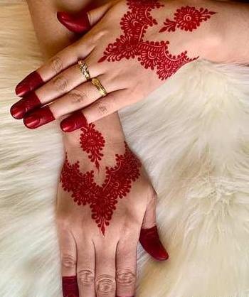 عکس نقش حنا عربی روی دست