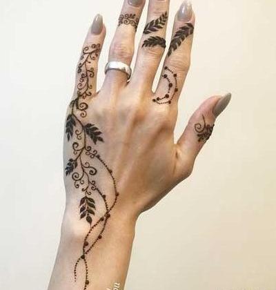 عکس نقش حنا عربی روی دست