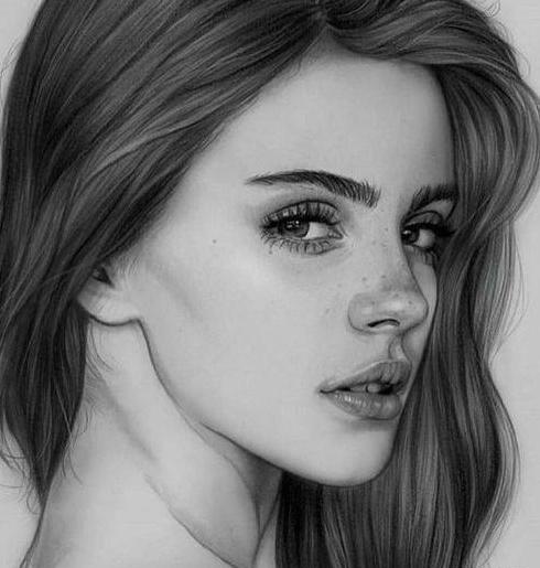 عکس نقاشی دختر غمگین در آینه شکسته