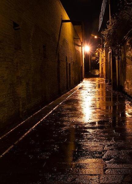 عکس بارش باران در شب