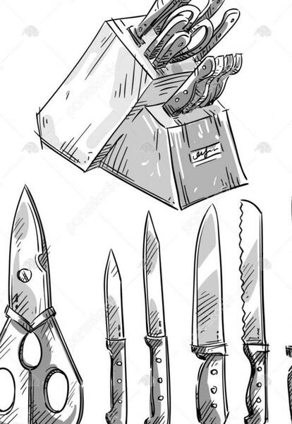 عکس چاقو نقاشی شده