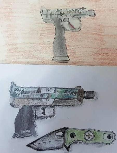 عکس چاقو نقاشی شده