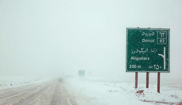 عکس برف جاده هراز